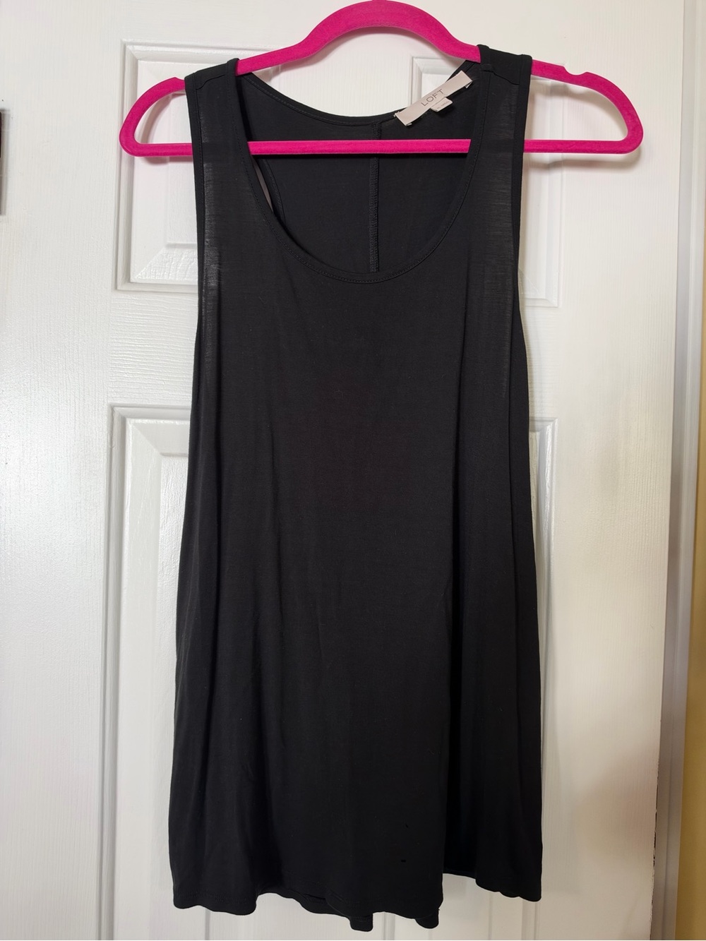 LOFT Black Scoop Neck Tank